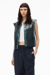 alexander wang puff logo sweatpant in glitter terry nine iron