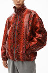 alexander wang embossed "snakeskin" track jacket red