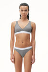 alexander wang bralette in ribbed jersey dark heather grey