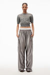 alexander wang short sleeve pullover in compact deboss medium grey melange