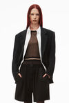 alexander wang layered boxer shorts in silk charmeuse black