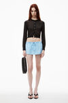 alexander wang beaded hotfix cropped crewneck cardigan black