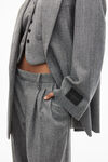 alexander wang oversized blazer in herringbone tailoring grey/black