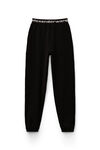 alexander wang logo elastic jogger in stretch corduroy  black