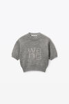 alexander wang short sleeve pullover in compact deboss medium grey melange
