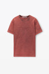 alexander wang embossed logo tee in compact jersey acid apple