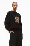 alexander wang ny apple pullover in compact cotton black