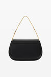 alexander wang crest flap bag in leather black