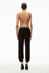 alexander wang logo elastic jogger in stretch corduroy  black