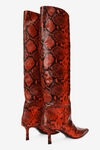 alexander wang viola slouch boot in embossed leather red