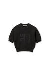 alexander wang short sleeve pullover in compact deboss black