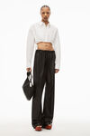 alexander wang cropped button down in compact cotton white