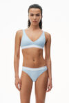 alexander wang bralette in ribbed jersey blue pearl