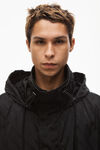 alexander wang half zip track jacket in jacquard nylon black