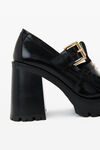 alexander wang carter 95 platform box calf leather loafer black