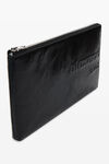 alexander wang zip pouch in crackle patent leather black