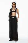 alexander wang wool low-rise tailored  trouser with pre-styled logo boxer waistband black