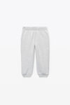 alexander wang kids logo sweatpant in essential terry light heather grey