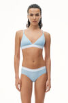 alexander wang triangle bra in ribbed jersey blue pearl