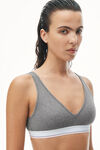 alexander wang bralette in ribbed jersey dark heather grey