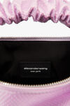 alexander wang scrunchie mini bag in satin with clear beads winsome orchid