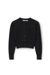 alexander wang logo cropped cardi in superfine merino black