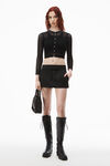 alexander wang tailored mini skort in wool tailoring black