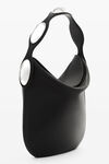 alexander wang dome hobo bag in smooth cow leather black