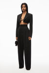 alexander wang cropped tuxedo blazer in wool tailoring black