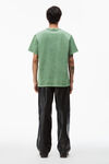 alexander wang embossed logo tee in compact jersey acid fern