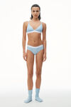 alexander wang triangle bra in ribbed jersey blue pearl