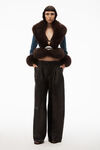 alexander wang tailored trouser in buttery leather black