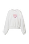 alexander wang suga baby crewneck sweatshirt in terry bright white