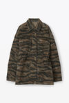 alexander wang camo cinched waist jacket in denim camo