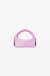 alexander wang scrunchie mini bag in satin with clear beads winsome orchid