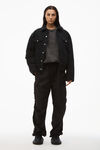 alexander wang cargo pant in jacquard nylon black