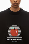 alexander wang ny apple pullover in compact cotton black