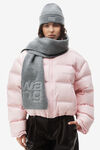 alexander wang logo beanie in compact deboss medium grey melange
