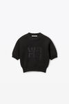 alexander wang short sleeve pullover in compact deboss black