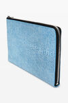 alexander wang zip pouch in trompe- l'oeil leather vintage medium indigo