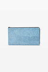 alexander wang zip pouch in trompe- l'oeil leather vintage medium indigo