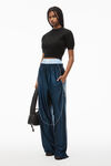 alexander wang short sleeve pullover in compact deboss black