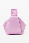 alexander wang scrunchie mini bag in satin with clear beads winsome orchid