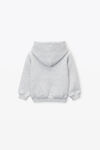 alexander wang kids hoodie in essential terry light heather grey