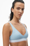 alexander wang bralette in ribbed jersey blue pearl