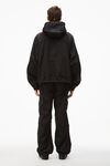 alexander wang half zip track jacket in jacquard nylon black