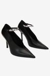 alexander wang delphine ankle strap pump in leather black